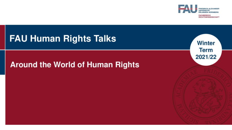 FAU Human Rights Talks Winter Term 2021/22