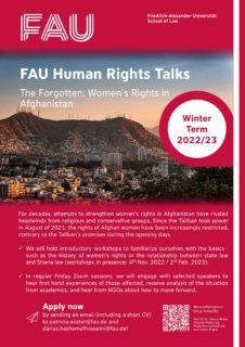 Towards entry "FAU Human Rights Talks Winter Term 2022/23"