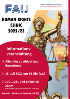 Towards entry "Information event on the FAU Human Rights Clinic 2022/23"