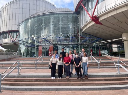 Participants in front of the European Court of Human Rights