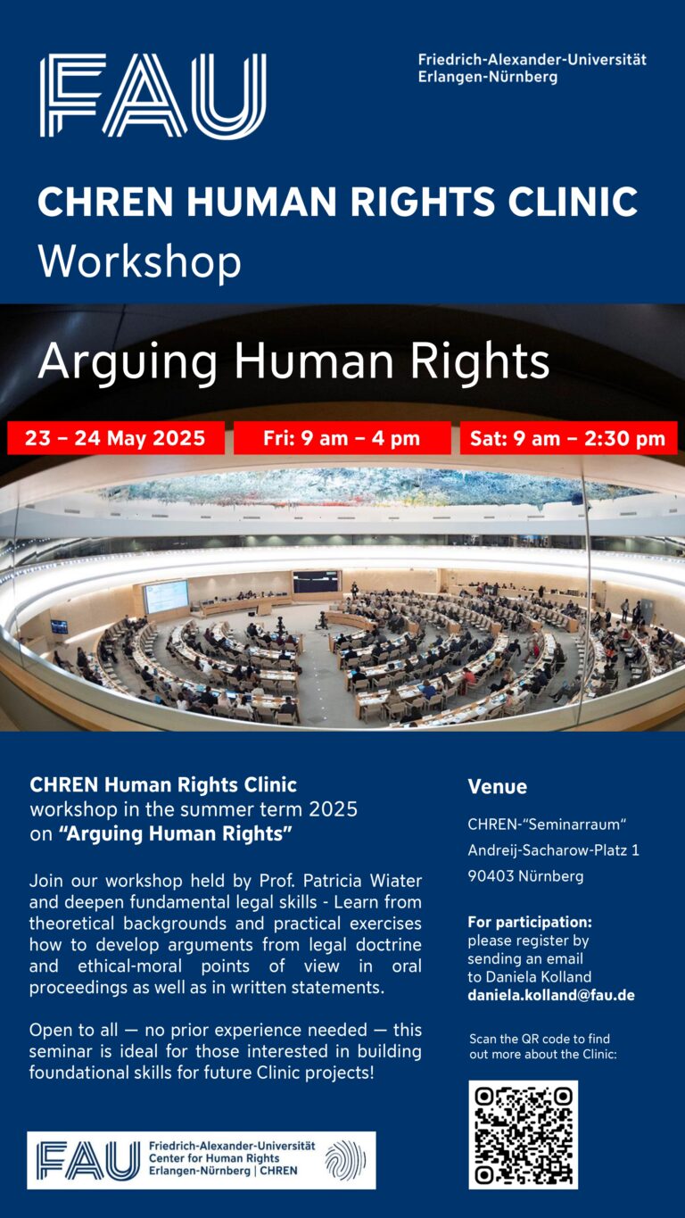 Workshop: Arguing Human Rights (CHREN Human Rights Clinic)